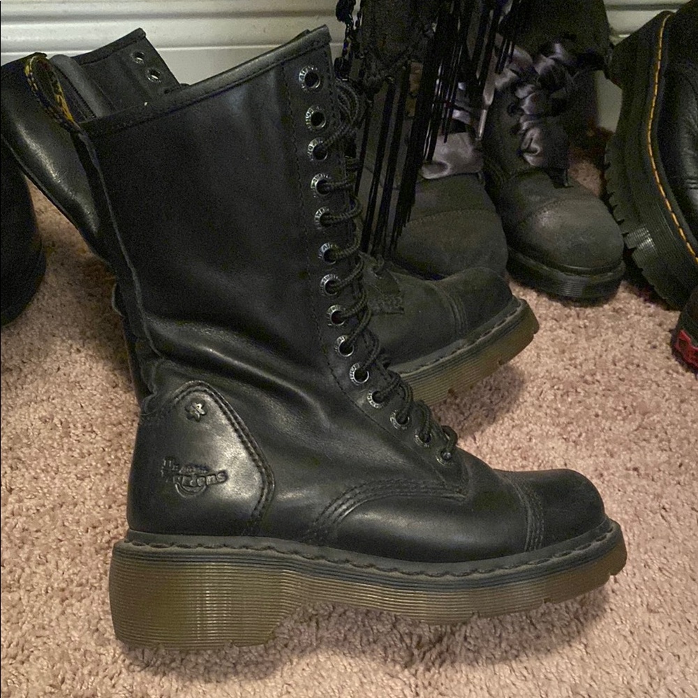 Dr. Martens Black Leather Women's Boots